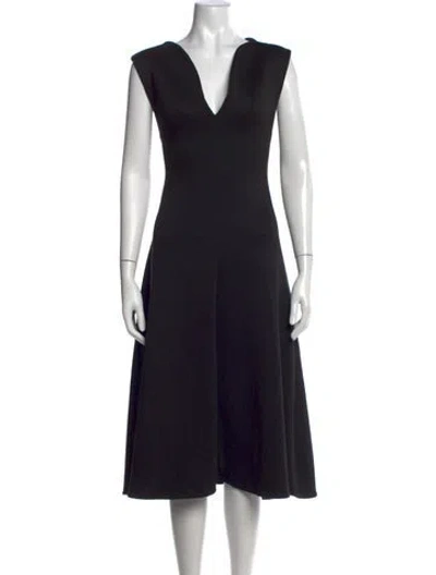 Pre-owned Beaufille V-neck Midi Length Dress W/ Tags In Black