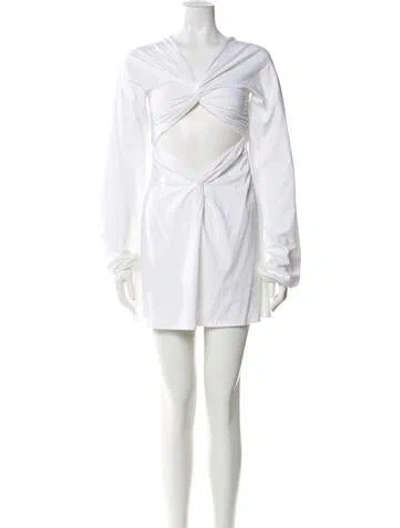 Pre-owned Beaufille V-neck Mini Dress In White