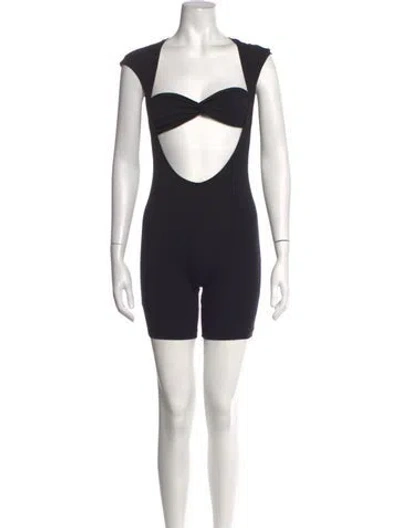 Pre-owned Beaufille V-neck Romper In Black