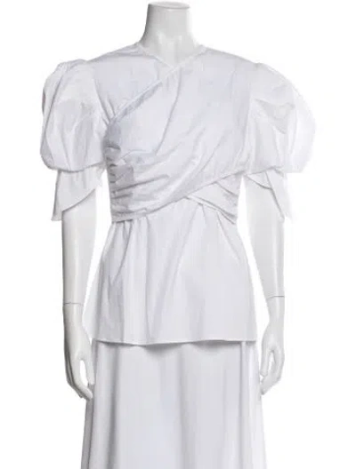 Pre-owned Beaufille V-neck Short Sleeve Top In Neutral