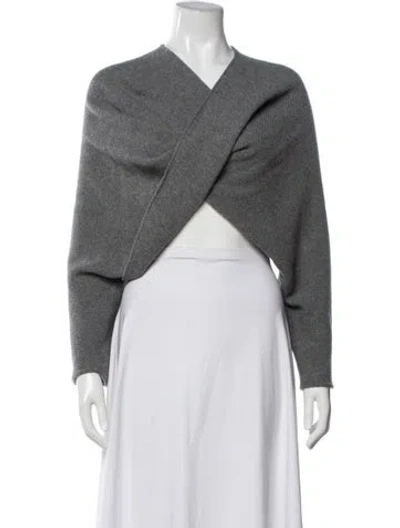 Pre-owned Beaufille Wool V-neck Sweater In Grey