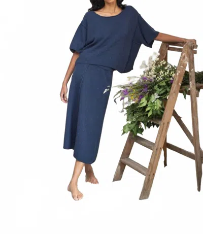 Beaumont Organic Alessia Leigh Knitted Top In Denim Blue