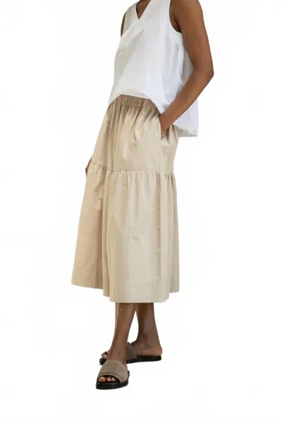 Beaumont Organic Cecilia Poplin Skirt In Sand In Neutral