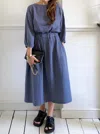 Beaumont Organic Elizi Dress In Pewter In Silver
