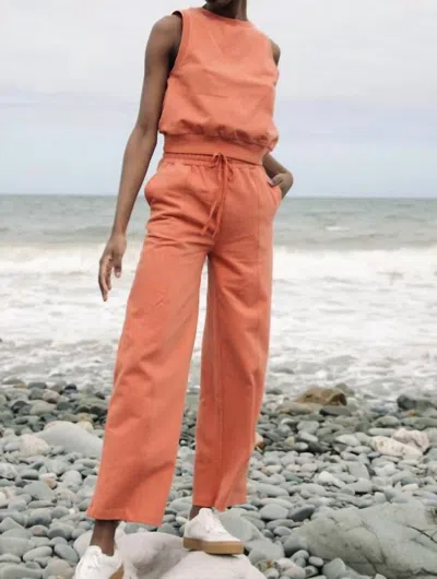 Beaumont Organic Nerida Organic Cotton Trousers In Rust In Multi