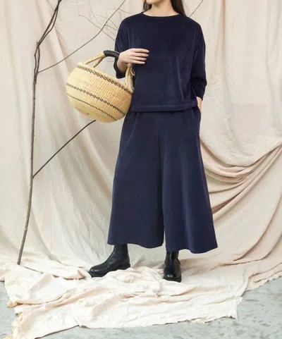 Beaumont Organic Odette Organic Cotton Felpe Trouser Pant In Night Sky Navy In Blue