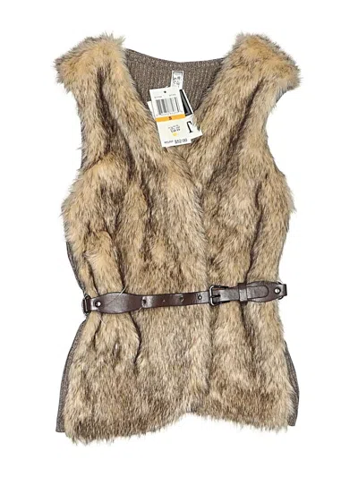 Beautees Kids' Faux Fur Vest In Brown