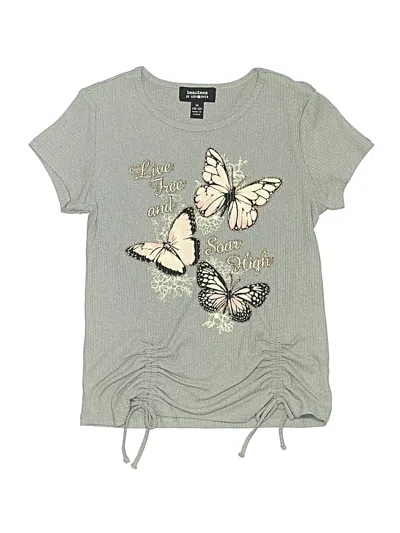 Pre-owned Beautees Kids' Short Sleeve Top Gray Keyhole Neckline Tops