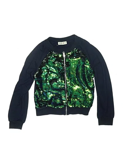 Pre-owned Beautees Kids' Zip Up Hoodie In Green