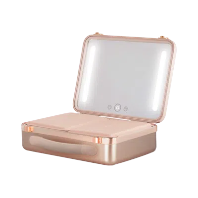 Beautifect Cordless Led Lighted Makeup Vanity Case With Mirror - Gold In Pattern