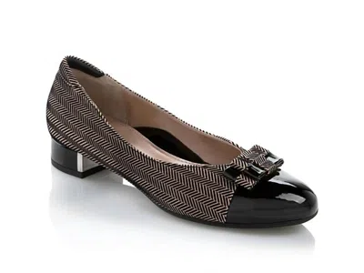 Beautifeel Women's Etta Low Heel Pump In Nude/black In Brown