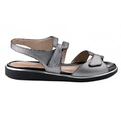 Beautifeel Women's Poppy Sandal In Pewter Pixel Print Suede In Animal Print