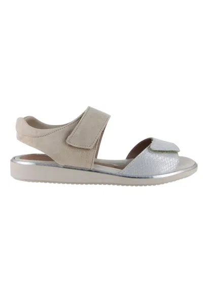 Beautifeel Women's Romi Casual Sandal In Silver Snake/print Suede In Multi