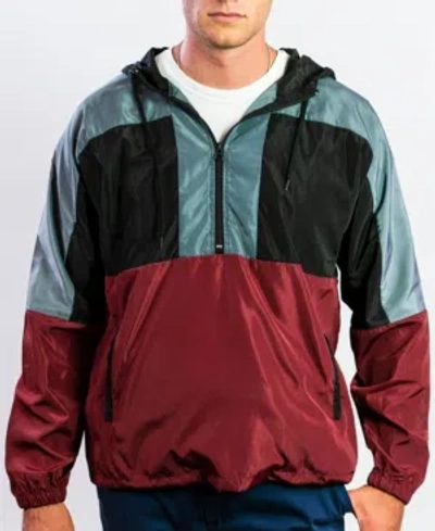 Beautiful Giant Men's Hooded Lightweight Windbreaker In Burgundy