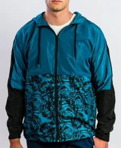 Beautiful Giant Men's Hooded Lightweight Windbreaker In Teal