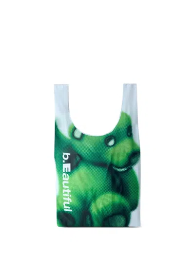 Beautiful Graphic-print Tote Bag In Weiss