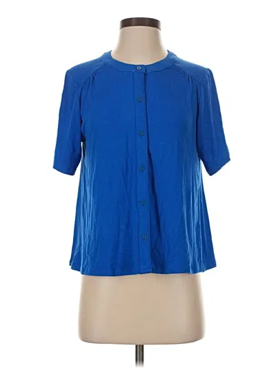 Pre-owned Beautiful Short Sleeve Blouse In Blue