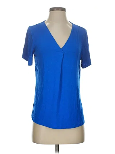 Pre-owned Beautiful Short Sleeve Top Blue V Neck Tops