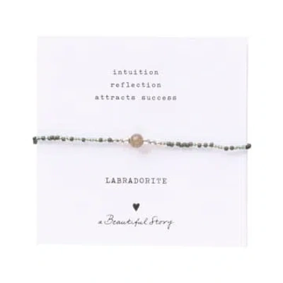 Beautiful Story Iris Card Labradorite Silver Bracelet In Metallic