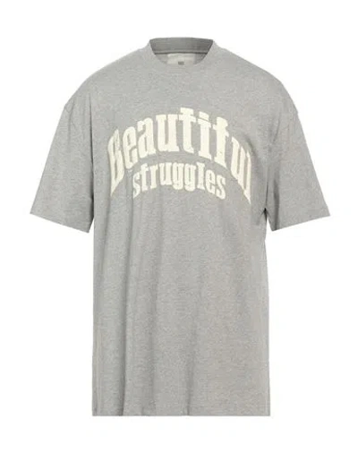 Beautiful Struggles Man T-shirt Grey Size L Cotton