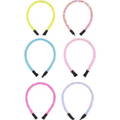 Beautifully You Kids' 6-pack Sparkle Headbands In Pink Multi
