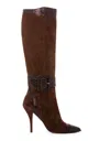 Beautiisoles By Robyn Shreiber Alexis Boots In Bronze Suede In Multi