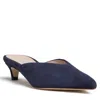 Beautiisoles By Robyn Shreiber Made In Italy Women's Blue Gal Navy Mule In Suede Comfortable &dressy For Night & Day Wear In Blue