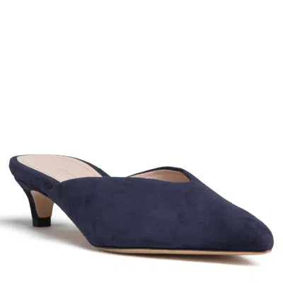 Beautiisoles By Robyn Shreiber Made In Italy Women's Blue Gal Navy Mule In Suede Comfortable &dressy For Night & Day Wear