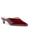 BEAUTIISOLES BY ROBYN SHREIBER MADE IN ITALY WOMEN'S BROWN / RED GAL BURGUNDY LEATHER MULE WITH LOW HEEL COMFORTABLE FOR EVENING &  DAY WEAR