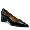 Beautiisoles By Robyn Shreiber Made In Italy Women's Corina Comfortable Black Leather Low Heel Pump Work Or Valentine Evening In Black