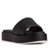 Beautiisoles By Robyn Shreiber Made In Italy Women's Deedee Black Leather Platform & Wedge Comfortable Espadrille Work Beach Pool Slide Sandal In Black