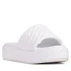 Beautiisoles By Robyn Shreiber Made In Italy Women's Deedee White Platform Sandal & Wedge Wedding Work Pool Beach Slide Espadrille Leather Sandal In White