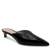 Beautiisoles By Robyn Shreiber Made In Italy Women's Gal Black Leather Mule Comfortable Low Heel Elegant For Work & Valentine Evening In Black