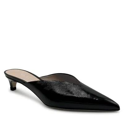 Beautiisoles By Robyn Shreiber Made In Italy Women's Gal Black Leather Mule Comfortable Low Heel Elegant For Work & Valentine Evening
