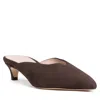 Beautiisoles By Robyn Shreiber Made In Italy Women's Gal Brown Suede Mule Comfortable Dressy & Elegant For Work & Evening In Brown