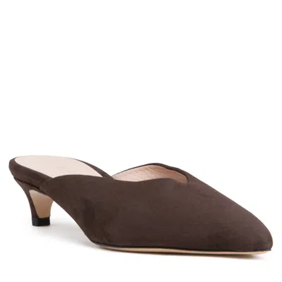 Beautiisoles By Robyn Shreiber Made In Italy Women's Gal Brown Suede Mule Comfortable Dressy & Elegant For Work & Evening