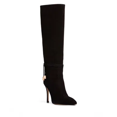 Beautiisoles By Robyn Shreiber Made In Italy Women's Lindsay Black Suede Knee High Boot Comfortable Valentine Stiletto