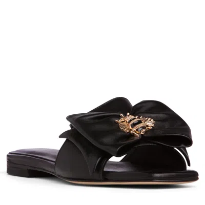 Beautiisoles By Robyn Shreiber Made In Italy Women's Natia Black Leather Comfortable Sexy Work Evening Honeybee Jewel Mule