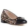 Beautiisoles By Robyn Shreiber Made In Italy Women's Neutrals / Black / Brown Beatrice Animal Printed Suede Comfortable Elegant Flat Ballerina In Black/brown