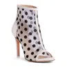 Beautiisoles By Robyn Shreiber Made In Italy Women's White / Neutrals / Black Tatiana White & Black Polka Dots Pump Comfortable Wedding Evening B In Black/white