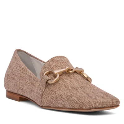 Beautiisoles By Robyn Shreiber Made In Italy Women's Neutrals / Brown Calista Brown Linen Comfortable Dressy Work Evening Party Loafer