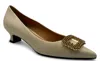 Beautiisoles By Robyn Shreiber Made In Italy Women's Neutrals / Brown Elsie Beige Leather Dressy Low Heel Pump For Valentine Evening & Wedding Br In Brown