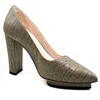 Beautiisoles By Robyn Shreiber Made In Italy Women's Neutrals / Brown Pippa Taupe Embossed Leather Work Wedding Evening Platform Pump In Brown