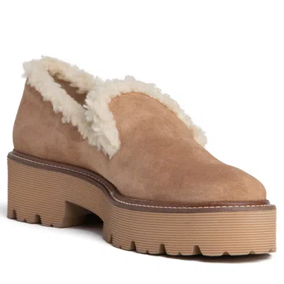 Beautiisoles By Robyn Shreiber Made In Italy Women's Neutrals / Brown Rio Camel Suede Comfortable Winter Shearling Shootie