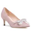 Beautiisoles By Robyn Shreiber Made In Italy Women's Neutrals / Pink / Purple Frida Baby Pink Dressy Valentine Evening Pump With Kitten Heel In Pink/purple