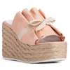 Beautiisoles By Robyn Shreiber Made In Italy Women's Neutrals / Pink / Purple Noelle Baby Pink Espadrille Platform Wedge Slide Comfortable & Sexy In Pink/purple