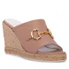Beautiisoles By Robyn Shreiber Made In Italy Women's Neutrals / Pink / Purple Norma Pink Rose Espadrille Platform Wedge Slide Comfortable & Sexy In Pink/purple