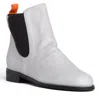 Beautiisoles By Robyn Shreiber Made In Italy Women's Neutrals / White Reba Off-white Leather Flat Chelsea Ankle Bootie In White