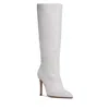 Beautiisoles By Robyn Shreiber Made In Italy Women's Neutrals / White Yara Off-white Tall Suede Boot In White
