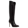 Beautiisoles By Robyn Shreiber Made In Italy Women's Peyton Black Leather Comfortable Knee High Stiletto Boot For Valentine Evening Work In Black